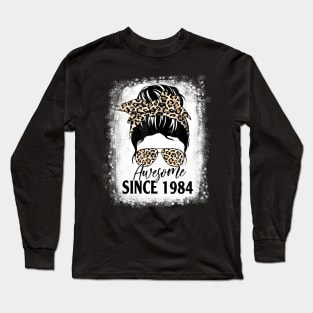 38 Years Old Awesome Since 1984 Leopard 38th Birthday Long Sleeve T-Shirt